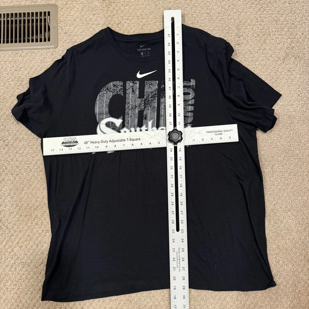 Nike XXL T-Shirt‎ Black Chicago CHI Town Southside Cotton Mens Tee